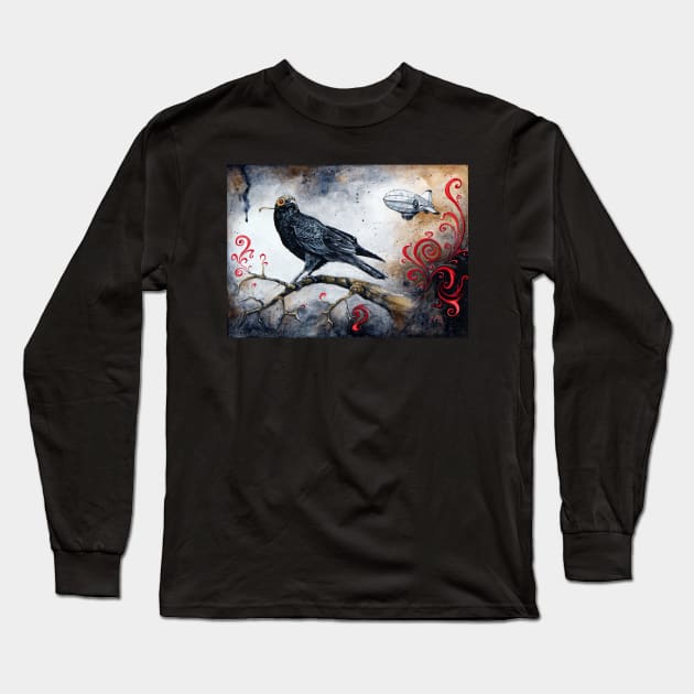 Captain of the Airship Crows Long Sleeve T-Shirt by Clockwork Art